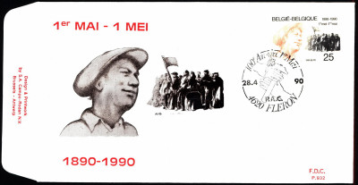 Belgia FDC 1990 Mi 2418 Labour Day [FLERON]
